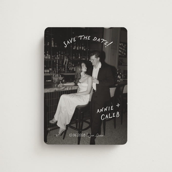 "Lovers" - Save the Dates in Ivory by Stephanie Heinrich Godbout - Front