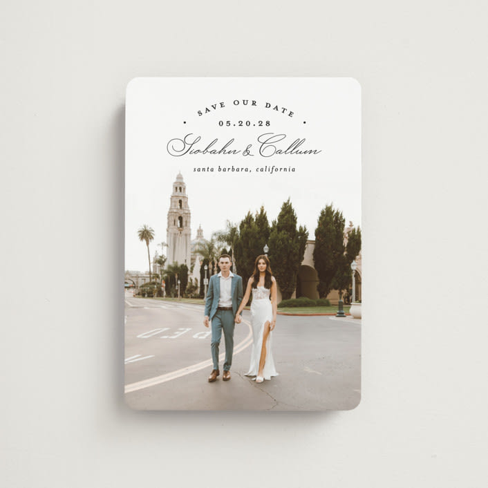 "Arched Type" - Save the Dates in Onyx by Erica Krystek - Front
