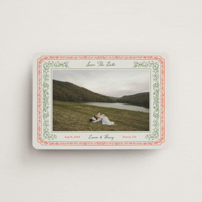 "Romantic Floral" - Save the Dates in Vintage by Elly - Front