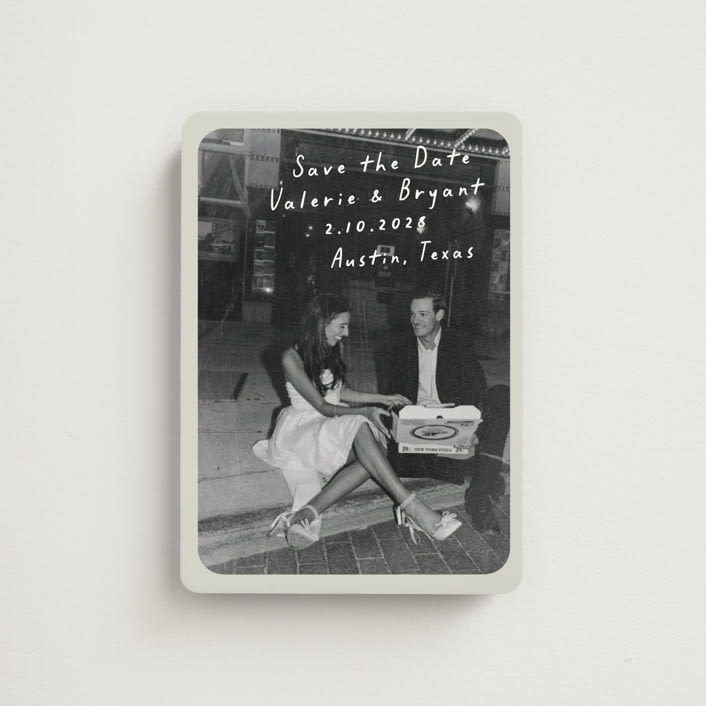 "Film" - Save the Dates in Toasted Marshmallow by Anna Elder - Front