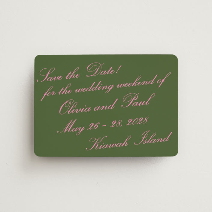 "Kiawah" - Save the Dates in Moss by Megan Davis - Front