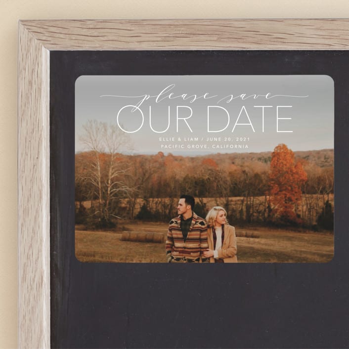 "Mixed Type" - Save the Dates in Linen by Erin Deegan - Front