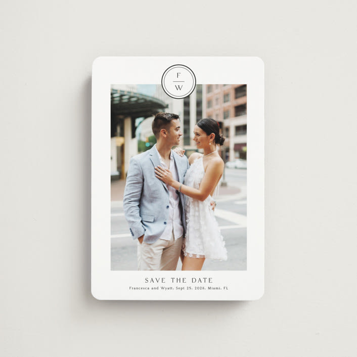 "Circle monogram" - Save the Dates in Cotton by Stacey Meacham - Front