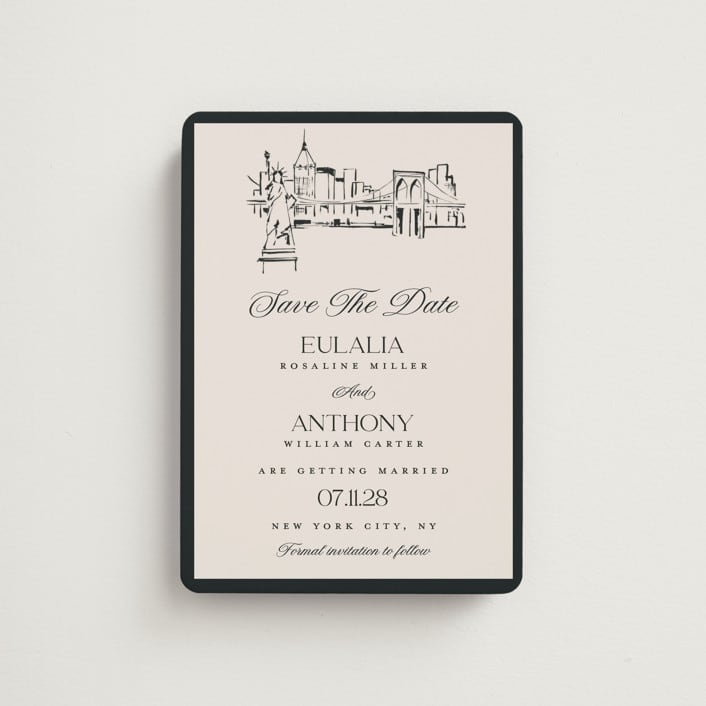 "NYC Skyline" - Save the Dates in Halo by Teju Reval - Front