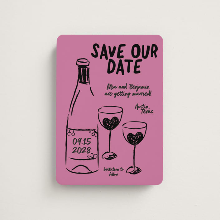 "Heart of Glass" - Save the Dates in Pretty in Pink by Helena Vitto - Front