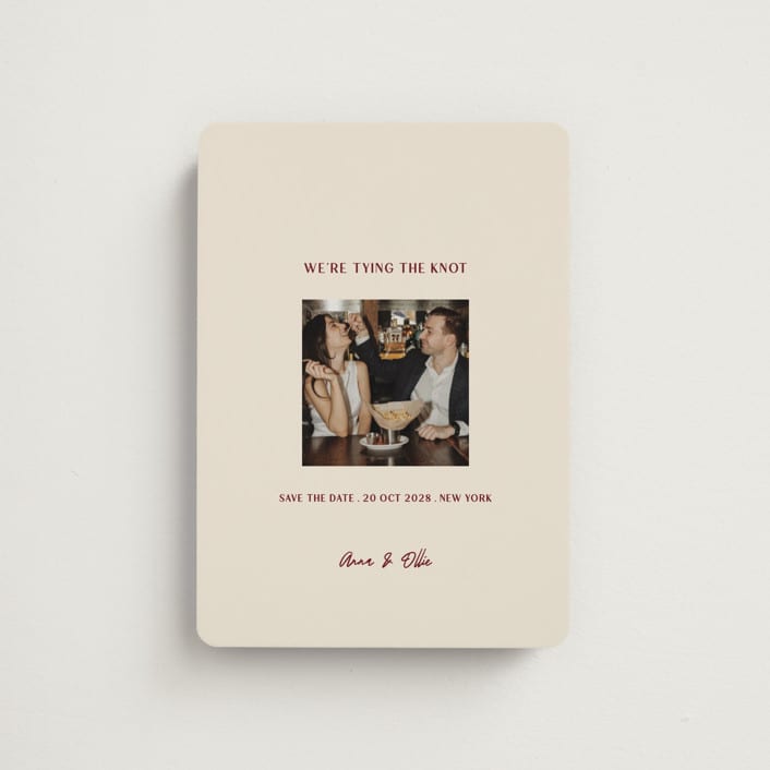 "Center Cut" - Save the Dates in Burgundy by Ani Somi - Front