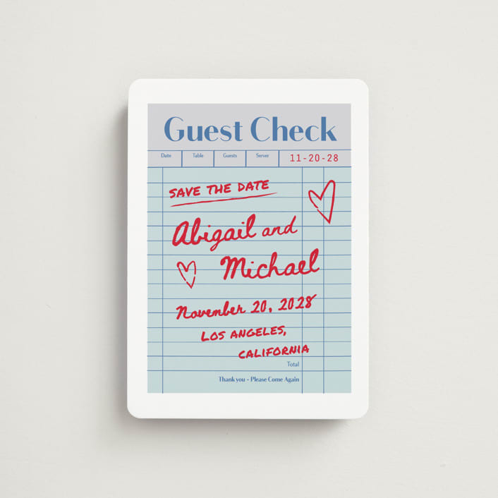 "guest check" - Save the Dates in Mint by Jennifer Lew - Front