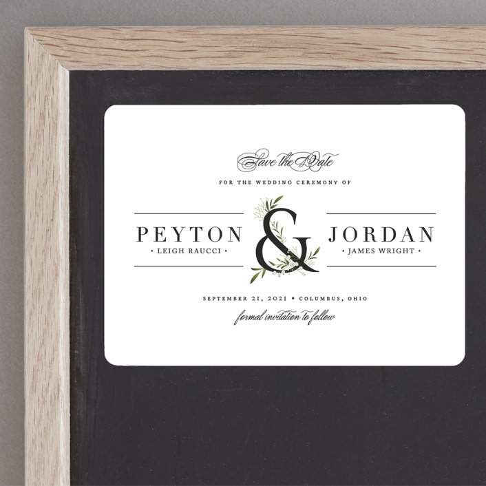 "Adorned Ampersand" - Save the Dates in Cotton by Jennifer Postorino - Front