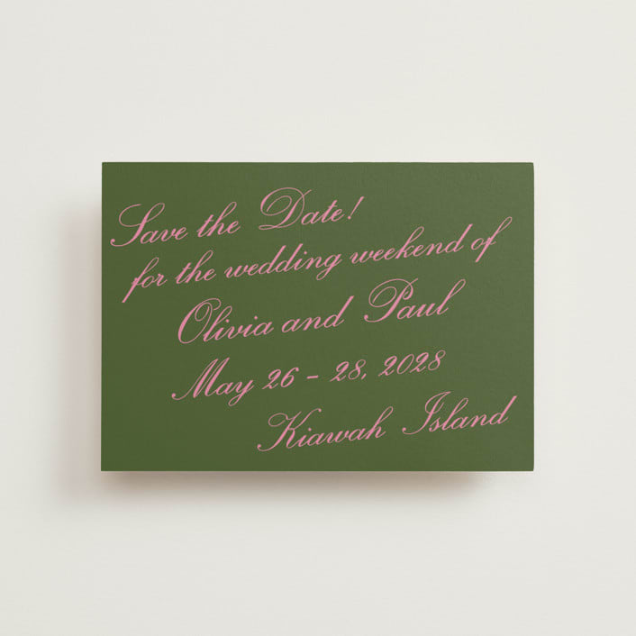 "Kiawah" - Save the Dates in Moss by Megan Davis - Front