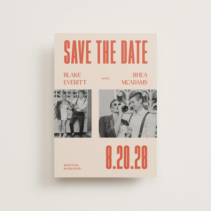 "Poster" - Save the Dates in Sunset by Rachel Cassel - Front