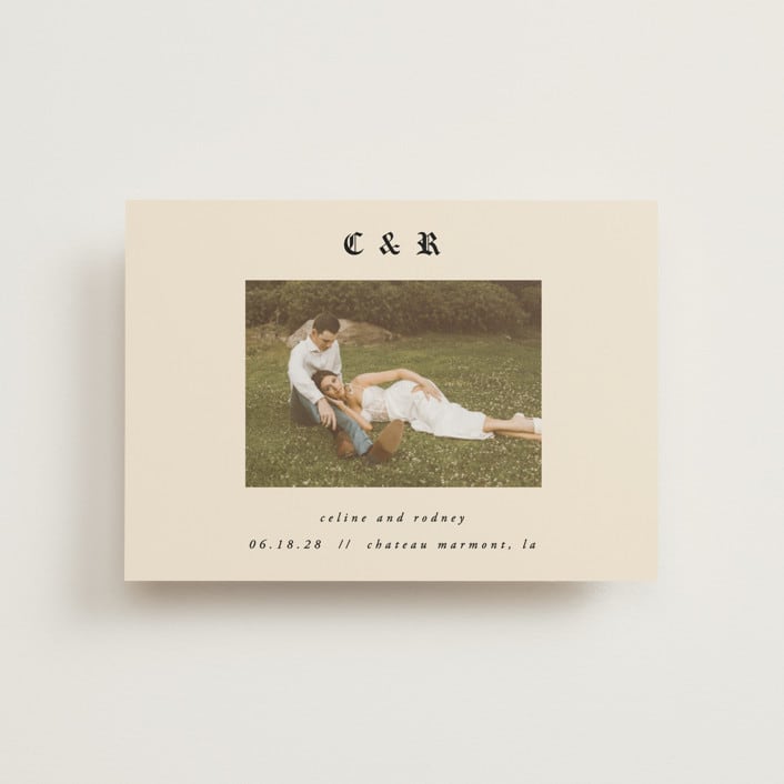 "Marmont" - Save the Dates in Ecru by AK Graphics - Front