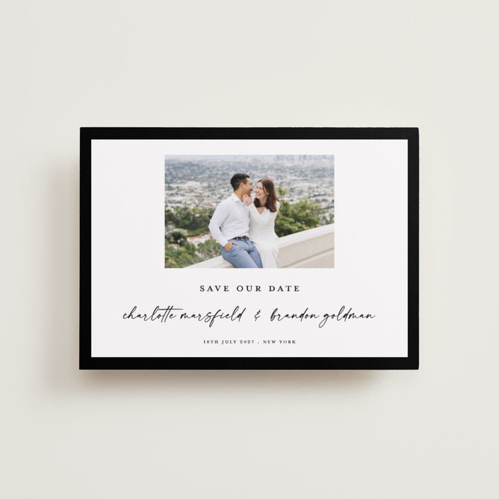 "Main Event" - Save the Dates in Onyx by Devika Keskar - Front