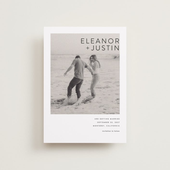 "enbolden" - Save the Dates in Blanc by Erin Deegan - Front