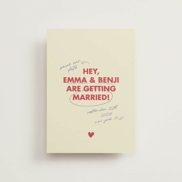 "Love Note" - Save the Dates in Latte by Helena Vitto - Front