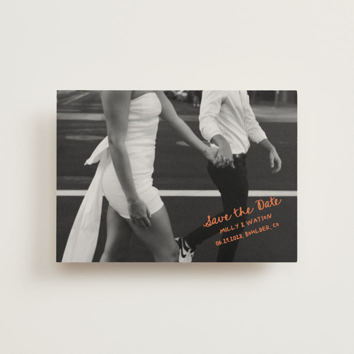 "Imprint" - Save the Dates in Tangerine by Jelena Vuletic - Front