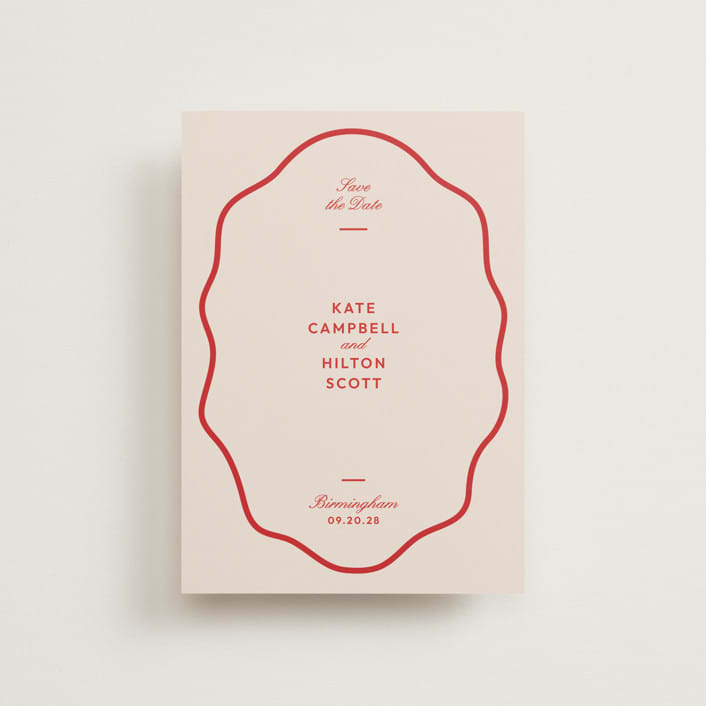 "Croquet" - Save the Dates in Cherry by Megan Davis - Front