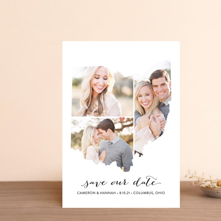 "Ohio Love Location" - Save the Dates in Wedding Dress by Heather Buchma - Front