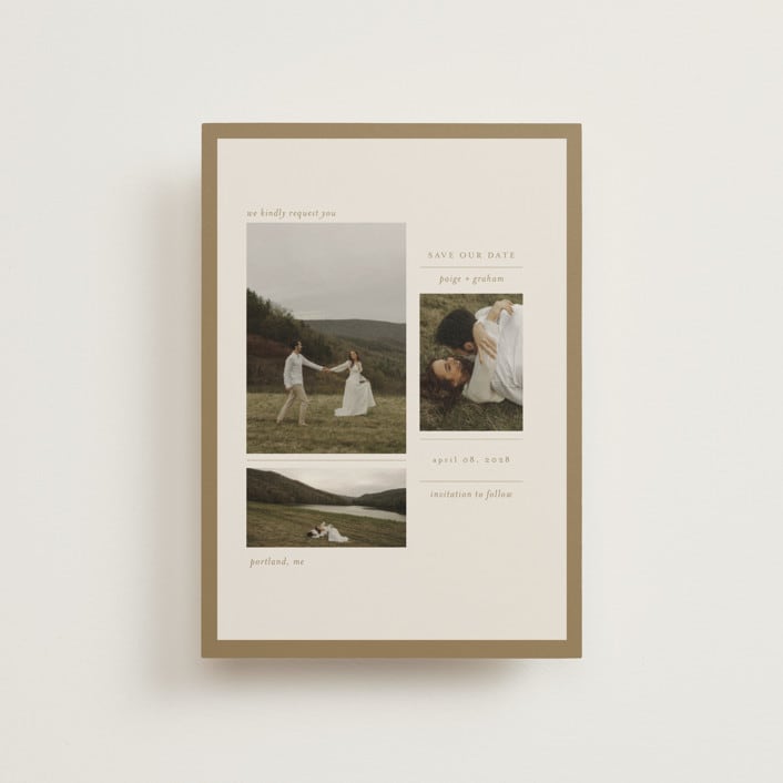 "savour" - Save the Dates in Linen by Bramble Studio - Front