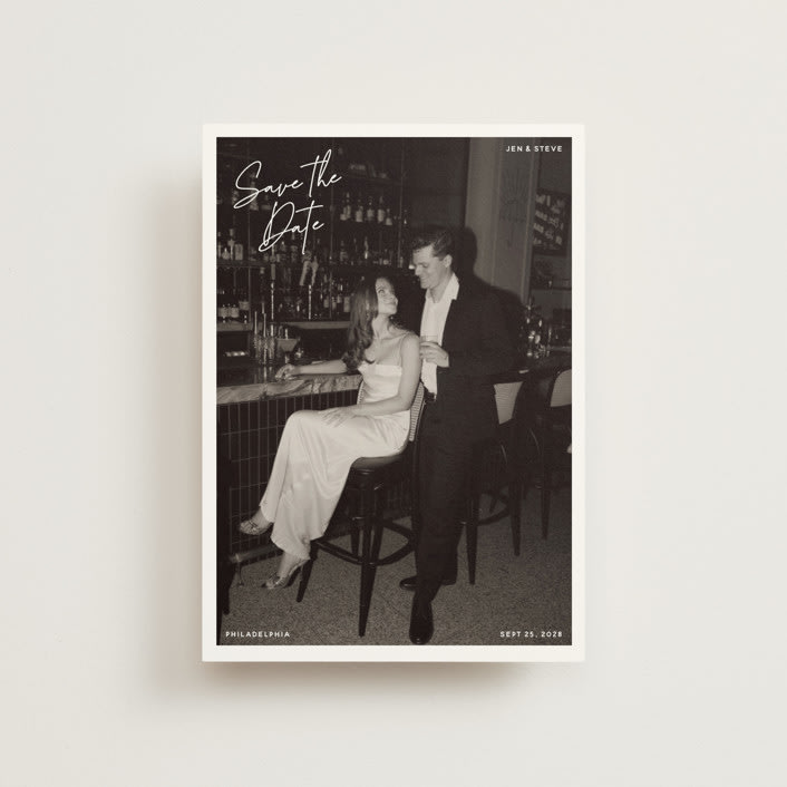 "Corners" - Save the Dates in Cloud by Inkblot Design - Front