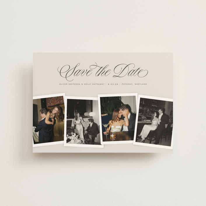 "Simple Snapshots" - Save the Dates in Creme by Erin L. Wilson - Front