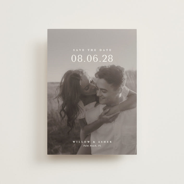 "Classic Big Date" - Save the Dates in Moonstone by Lucrecia Caporale - Front