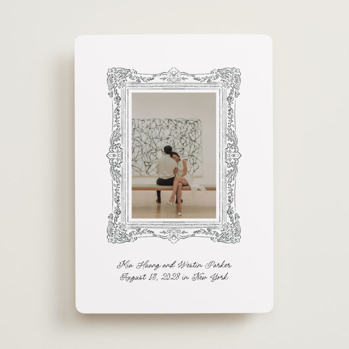 "Sketched Frame" - Save the Dates in Diamond by Jenna Holcomb - Front