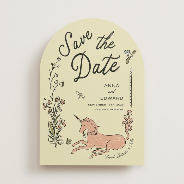 "Love Rests in a Garden" - Save the Dates in Oat by Helena Vitto - Front