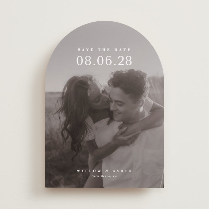 "Classic Big Date" - Save the Dates in Moonstone by Lucrecia Caporale - Front