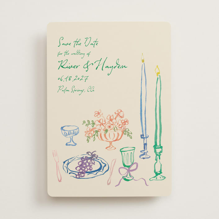 tablescape drawing by Cass Loh