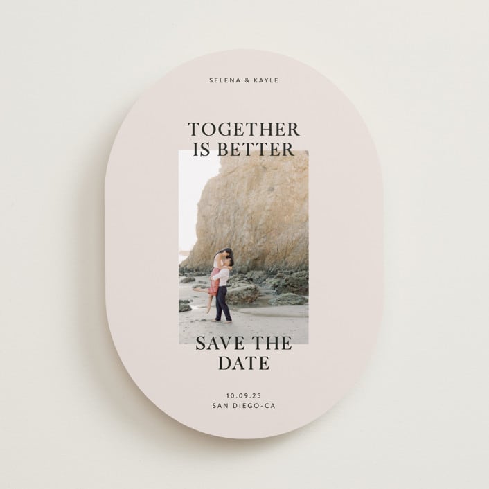 "Together is Better" - Save the Dates in Blush by Pati Cascino - Front