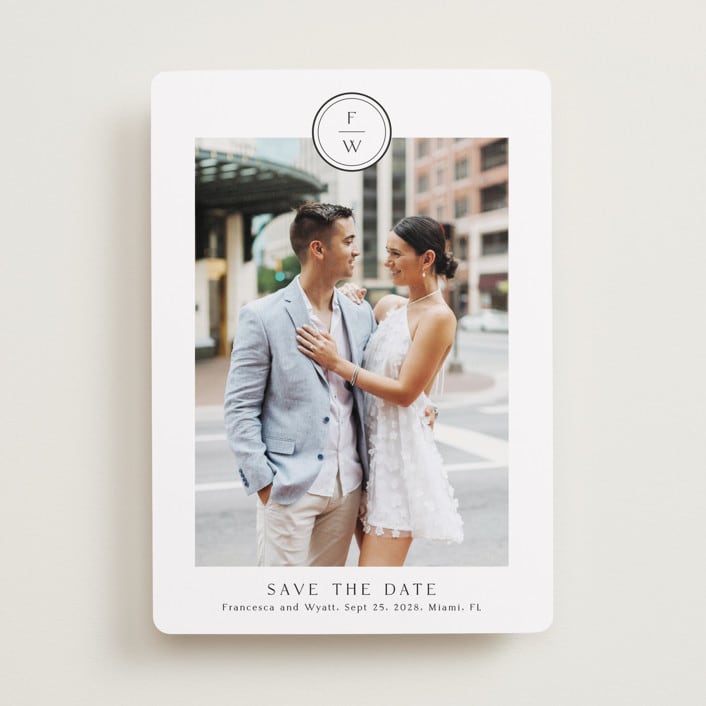 "Circle monogram" - Save the Dates in Cotton by Stacey Meacham - Front