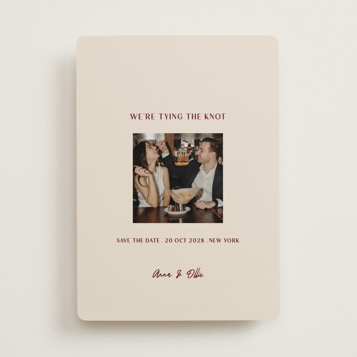 "Center Cut" - Save the Dates in Burgundy by Ani Somi - Front