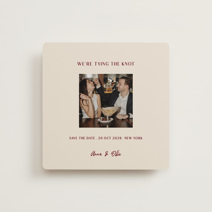 "Center Cut" - Save the Dates in Burgundy by Ani Somi - Front