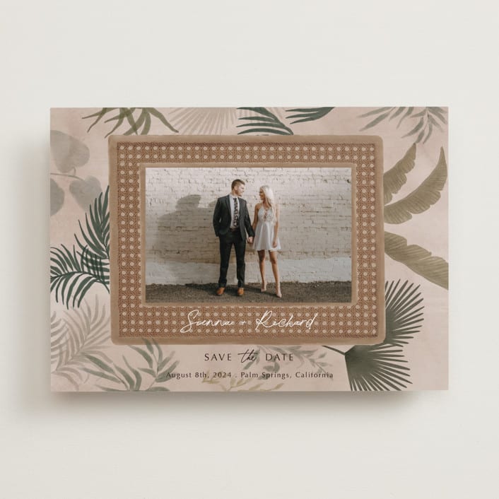 "Tropical Rattan" - Save the Dates in Rattan by Elly - Front