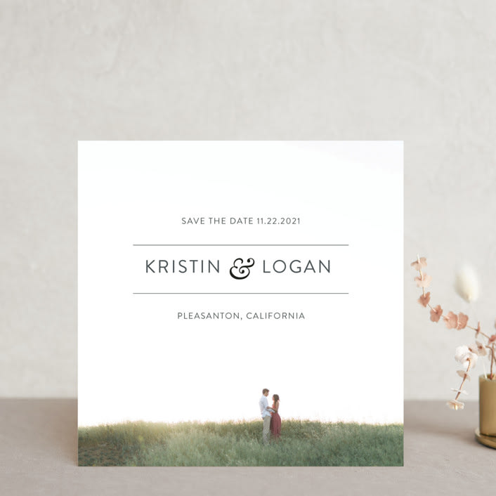 "Simply Minimal" - Save the Dates in Blush by Jessica Louie - Front
