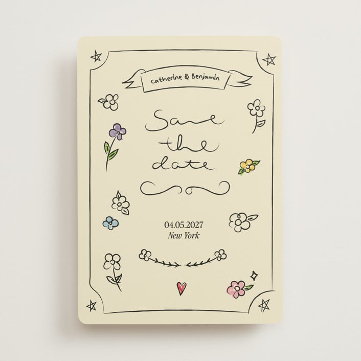 "Lovely Date" - Save the Dates in Natural by Helena Vitto - Front