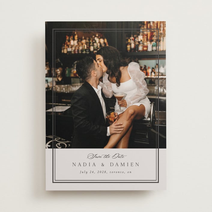 "Shimmer" - Save the Dates in Linen by Nicole Walsh - Front