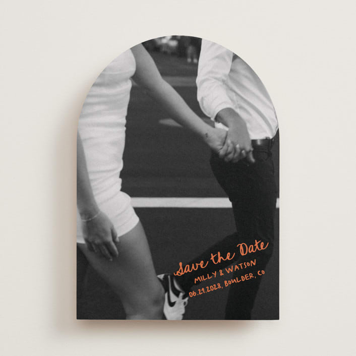 "Imprint" - Save the Dates in Tangerine by Jelena Vuletic - Front