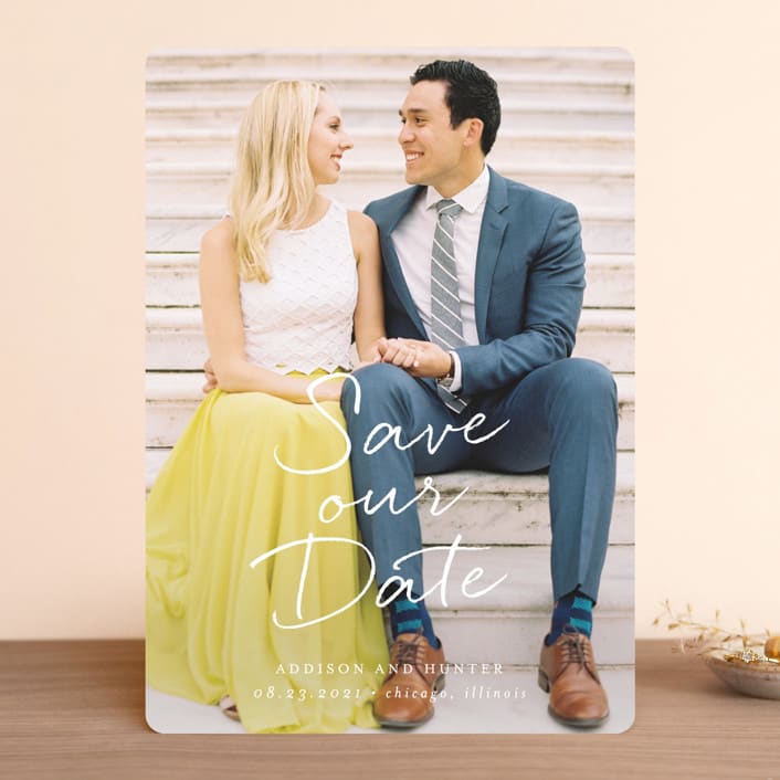 "Scripted Note" - Save the Dates in Snow by Lehan Veenker - Front