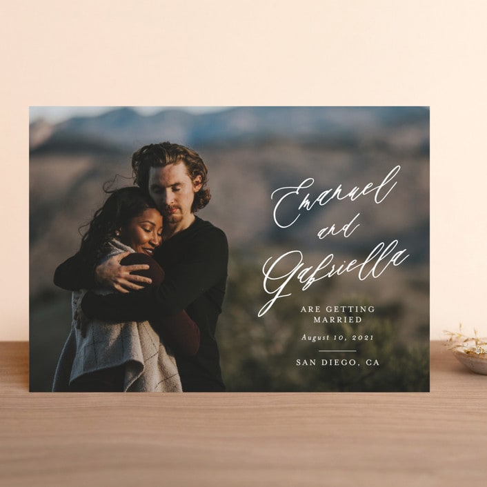 "Joyful Union" - Save the Dates in Veil by Brandy Folse - Front