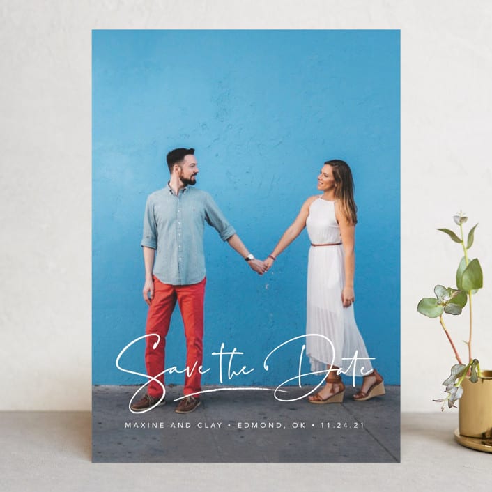 "Swashy Save" - Save the Dates in Cotton by Anna Elder - Front