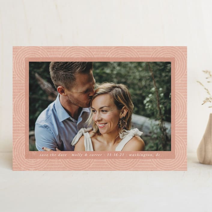 "Circles on Circles" - Save the Dates in Terracotta by Ella Weaver - Front