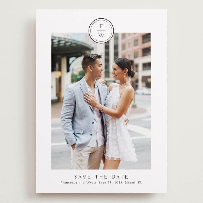 "Circle monogram" - Save the Dates in Cotton by Stacey Meacham - Front