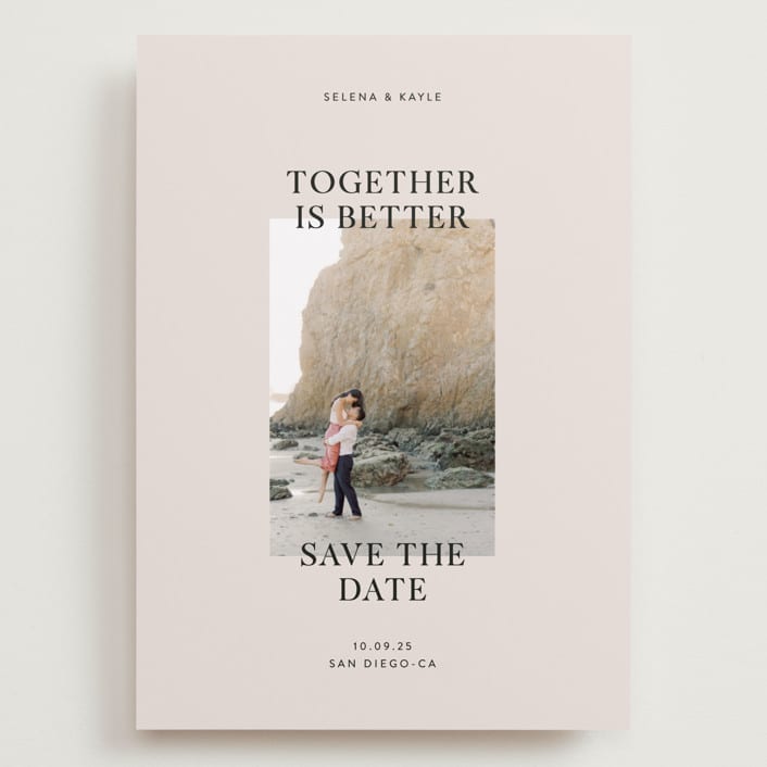 "Together is Better" - Save the Dates in Blush by Pati Cascino - Front
