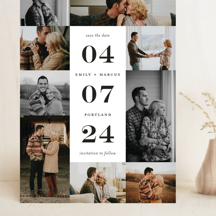 "Engagement Story" - Save the Dates in Noir by Kimberly FitzSimons - Front