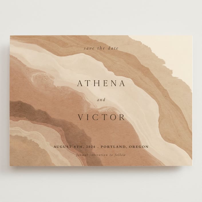 "Rustic Abstract" - Save the Dates in Sahara by Elly - Front