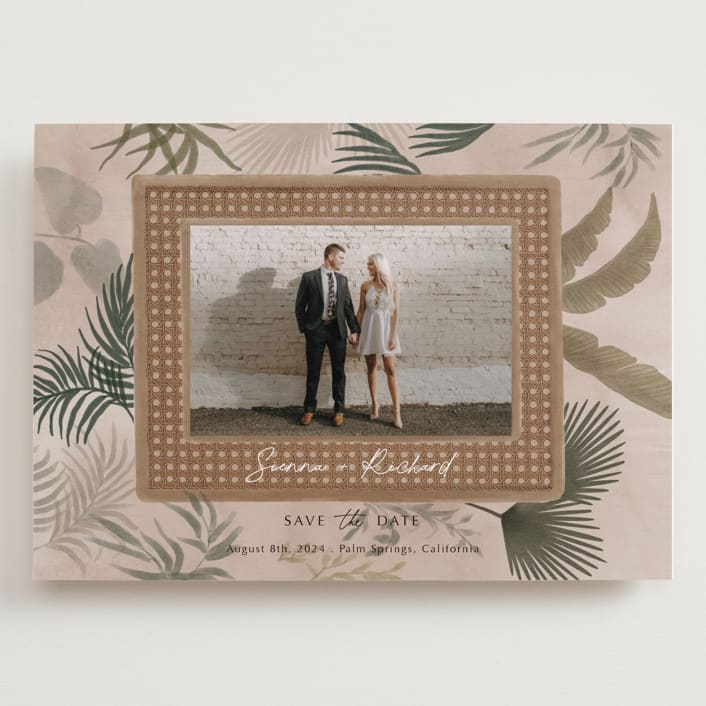 "Tropical Rattan" - Save the Dates in Rattan by Elly - Front