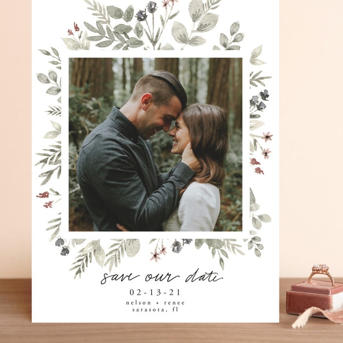 "Lovely Bloom" - Save the Dates in Rust by Cole Dawn Peachey - Front