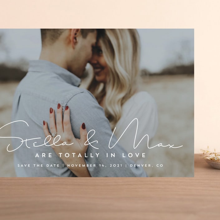 "totally in love" - Save the Dates in Cotton by Lori James - Front