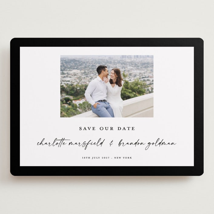 "Main Event" - Save the Dates in Onyx by Devika Keskar - Front
